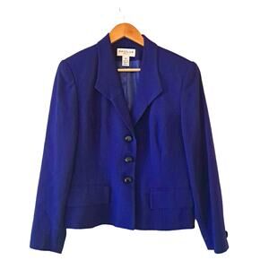 Saville Women's Purple 100% Wool 3 Button Blazer - 10